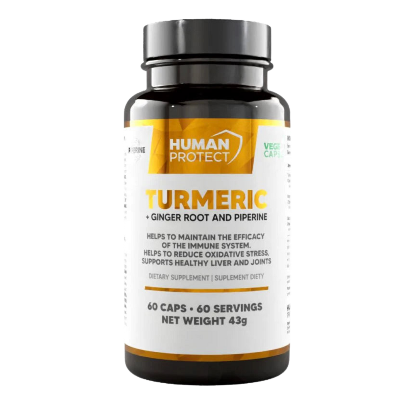 Human Protect - Turmeric + Ginger Root 5% - 60 Caps Supp City