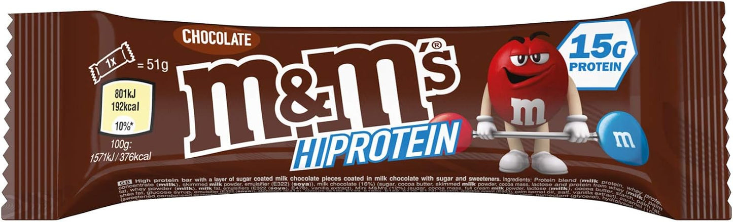 M&M - Hi Protein Chocolate Bar - 12x51g Supp City