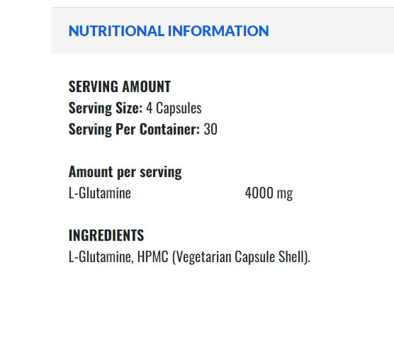 Applied Nutrition - Glutamine 4K - 120 Caps Supp City
