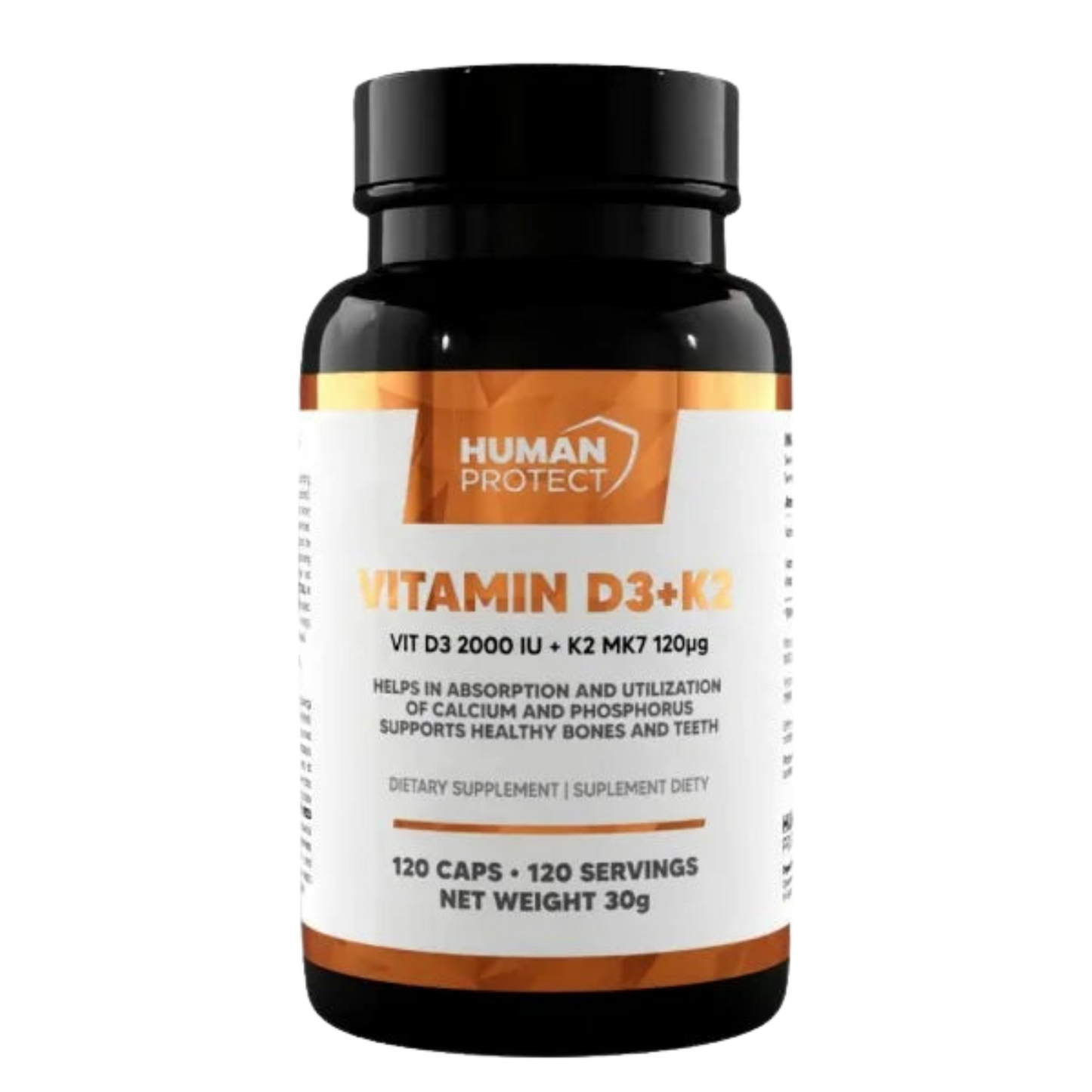 Human Protect - Vitamin D3+K2 - 120 Caps Supp City
