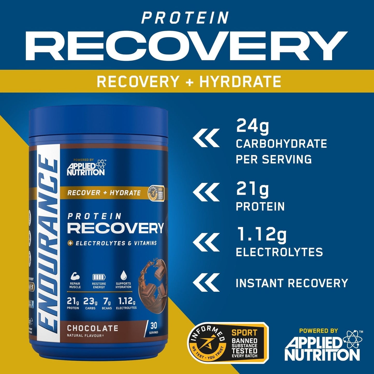 Applied Nutrition - Endurance Recovery - 1.5kg 30 Servings DSL Global