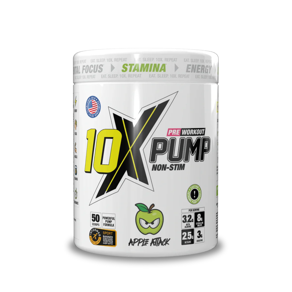 10X - Pump Stim Free Pre Workout - 600G Supp City