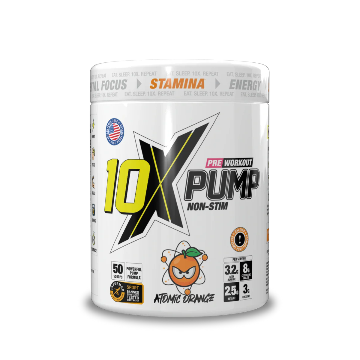 10X - Pump Stim Free Pre Workout - 600G Supp City