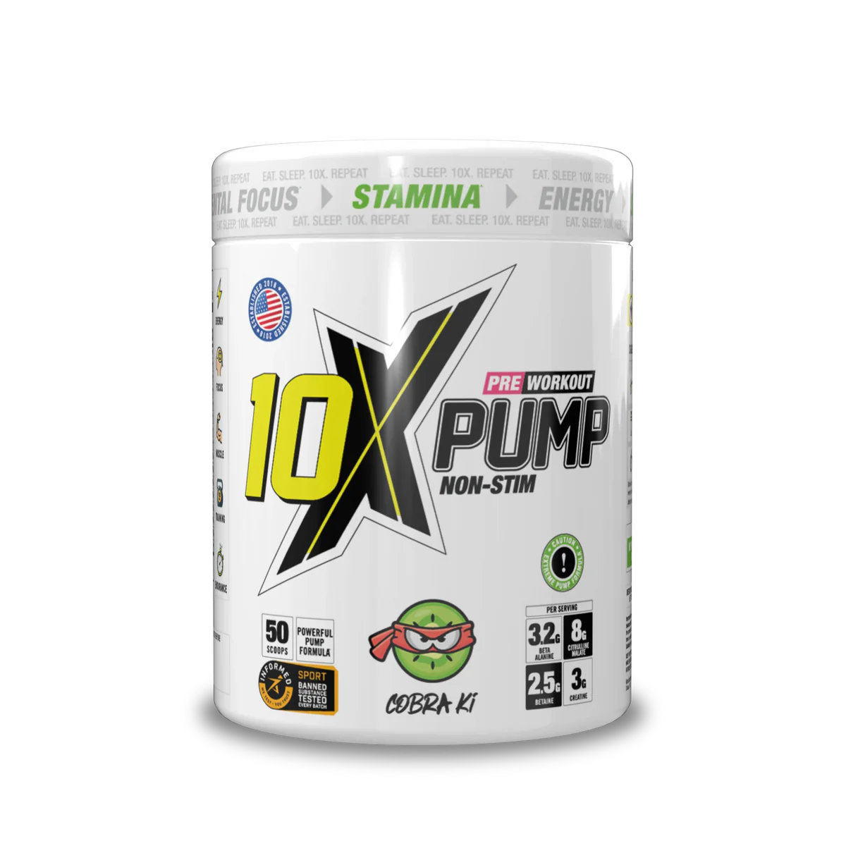 10X - Pump Stim Free Pre Workout - 600G Supp City