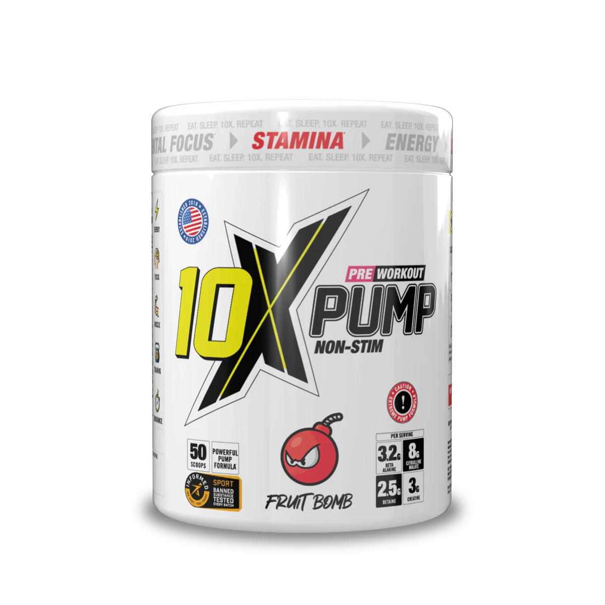10X - Pump Stim Free Pre Workout - 600G Supp City