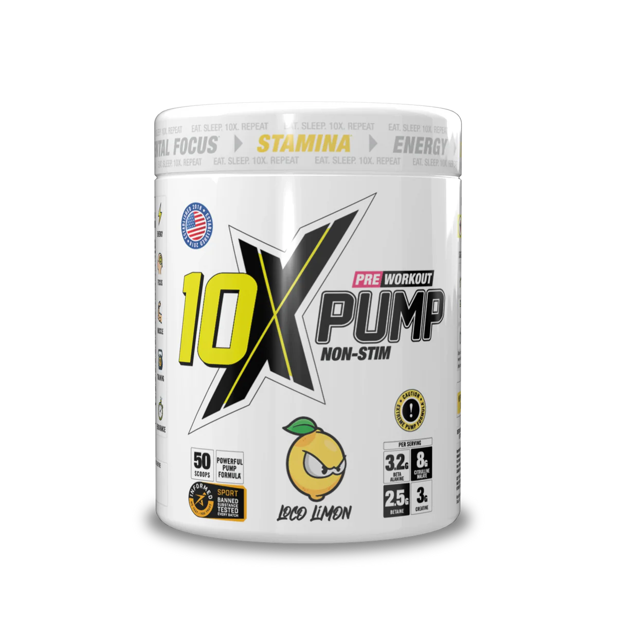 10X - Pump Stim Free Pre Workout - 600G Supp City