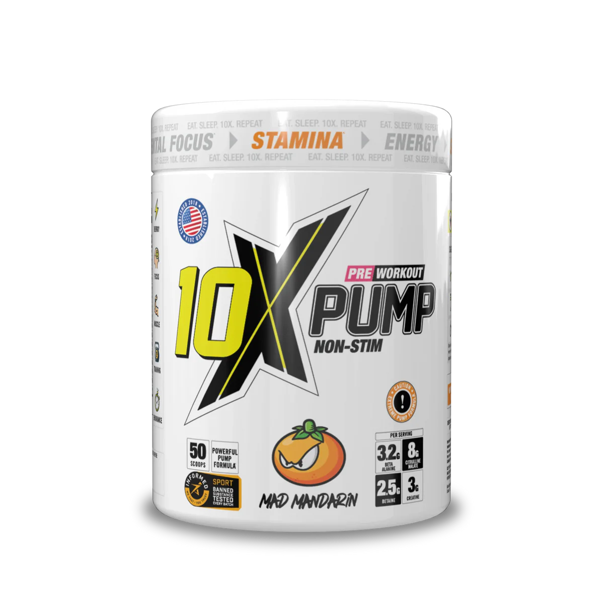 10X - Pump Stim Free Pre Workout - 600G Supp City