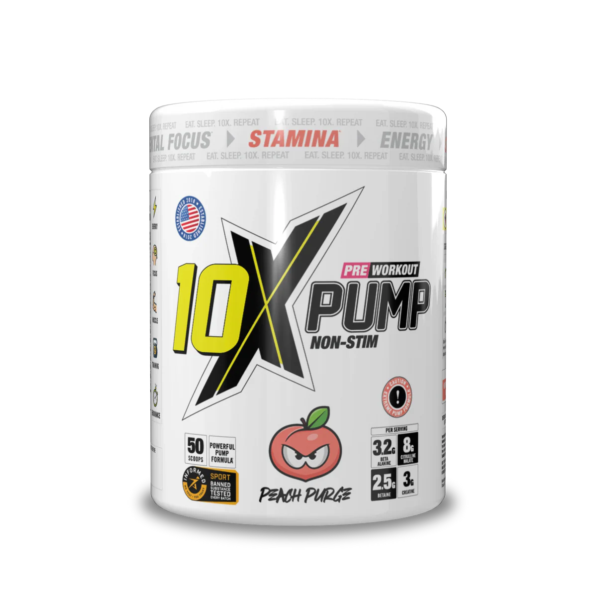 10X - Pump Stim Free Pre Workout - 600G Supp City