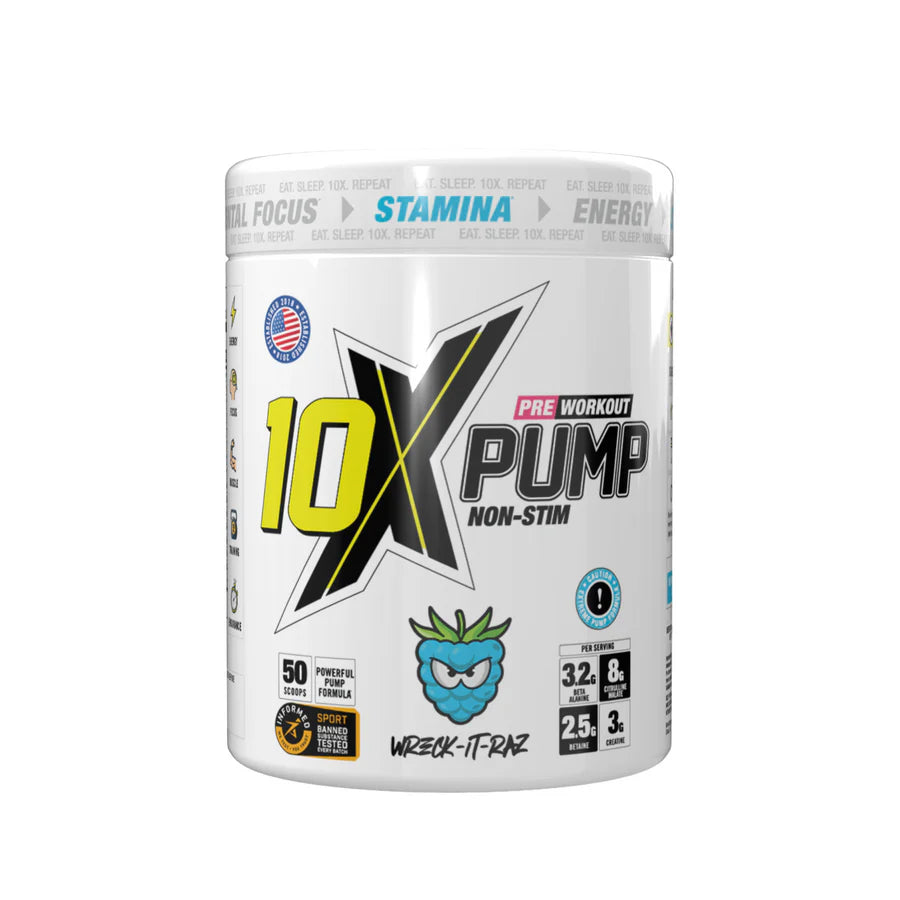10X - Pump Stim Free Pre Workout - 600G Supp City