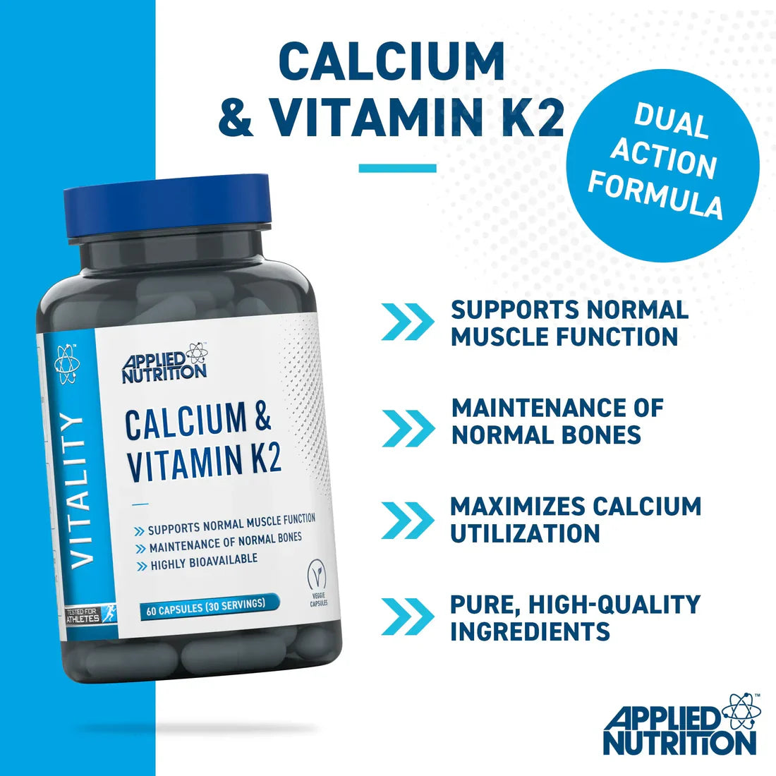 Applied Nutrition - Calcium & Vitamin K2 60 caps DSL Global